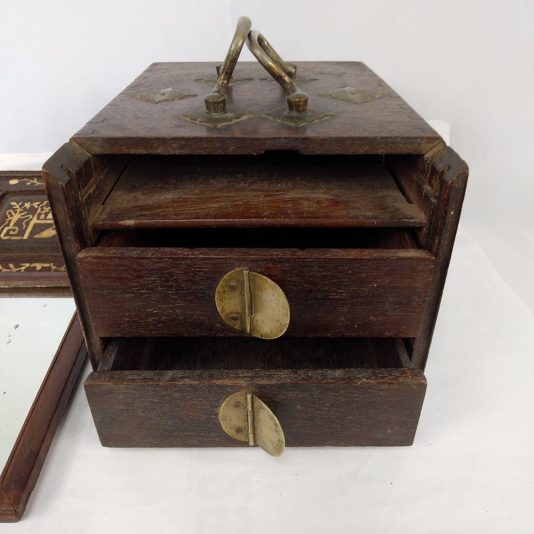 李朝化粧箱　李朝民芸家具　李朝家具　化粧箱　収納箱　木製箱　木箱　木工