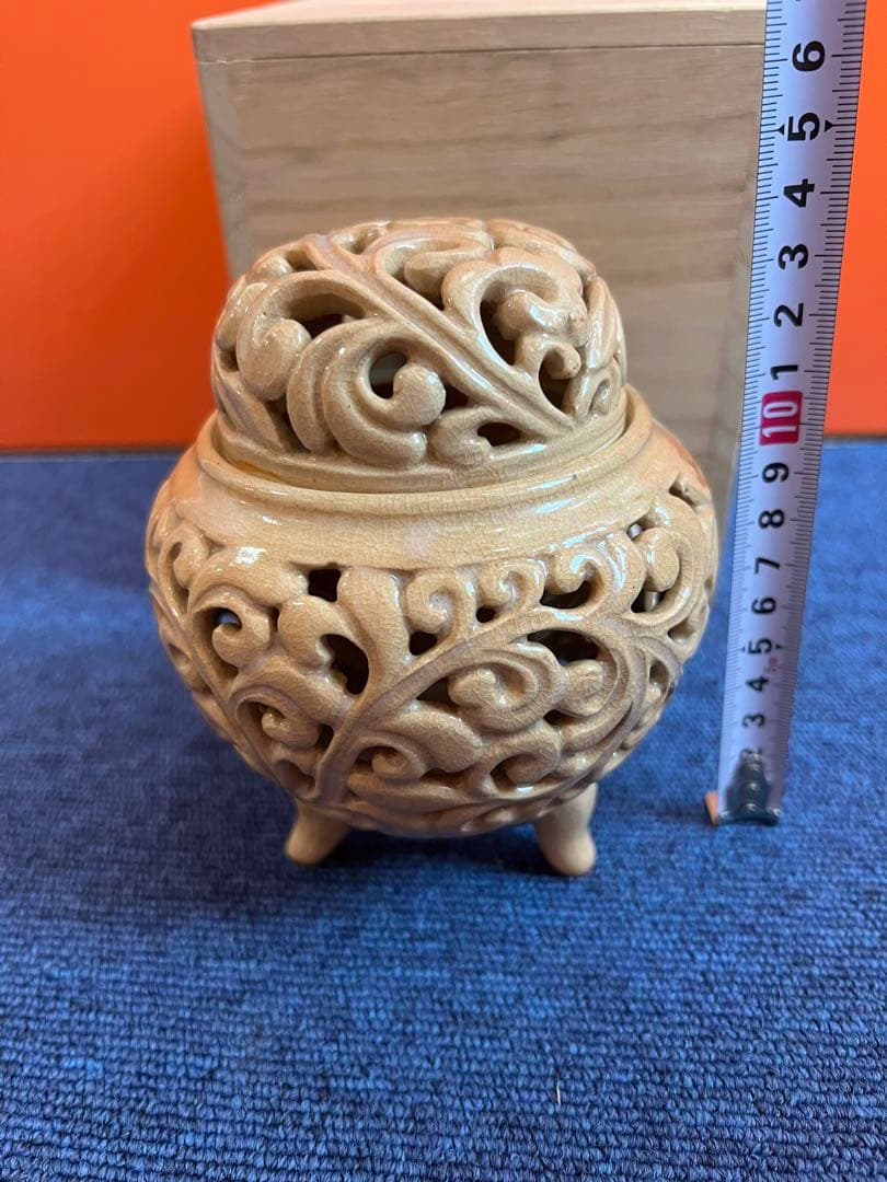 1136 萩焼　指月窯　波多野善蔵　香炉　未使用