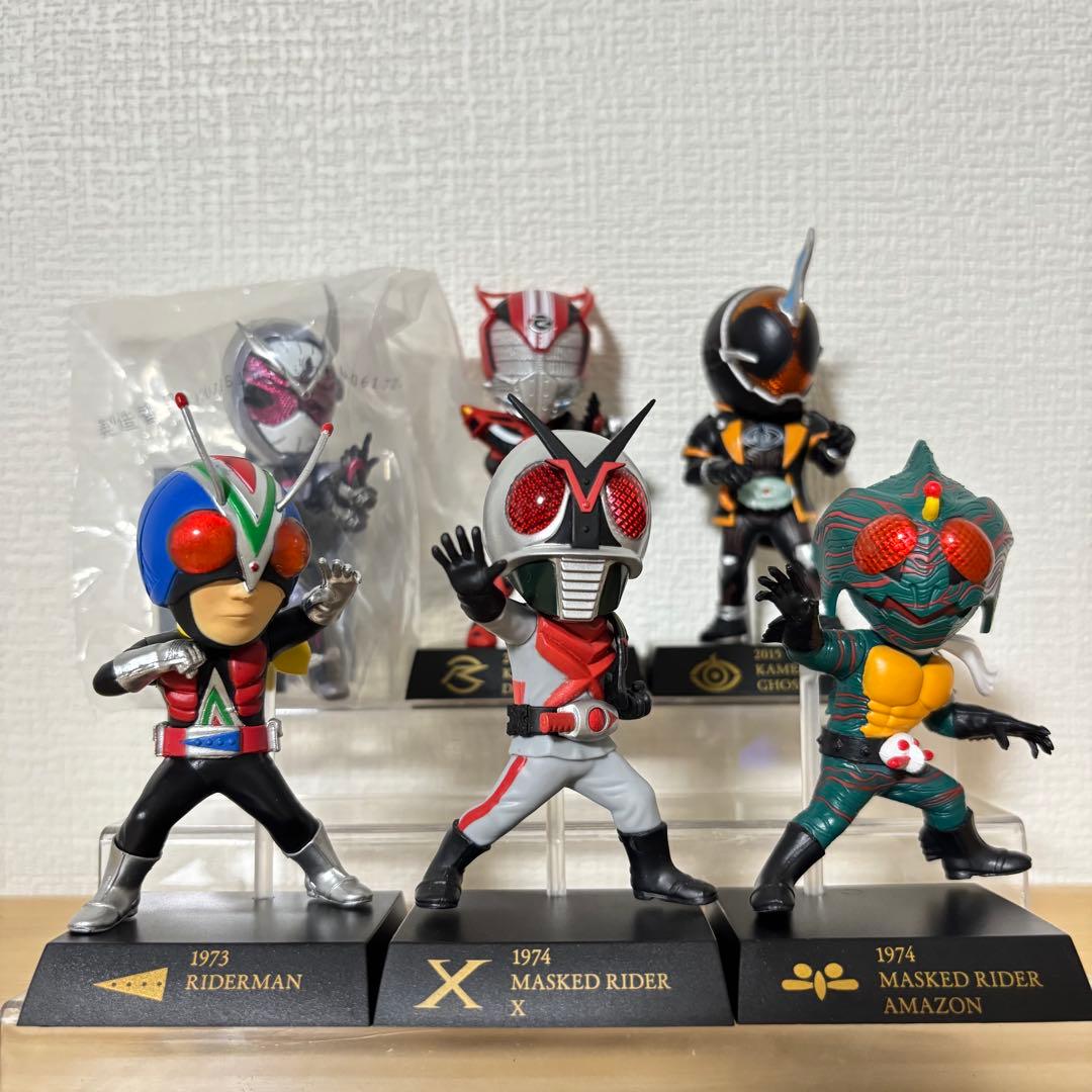 仮面ライダー　50thデフォルメクスフィギュア◎ライダーマン　X アマゾン　計6