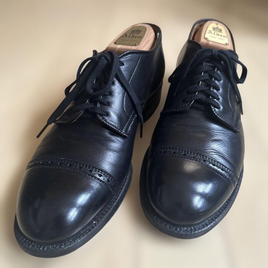 ALDEN ユナイテッドアローズ別注 キャップトゥ 黒 ヴィンテージスチール装着