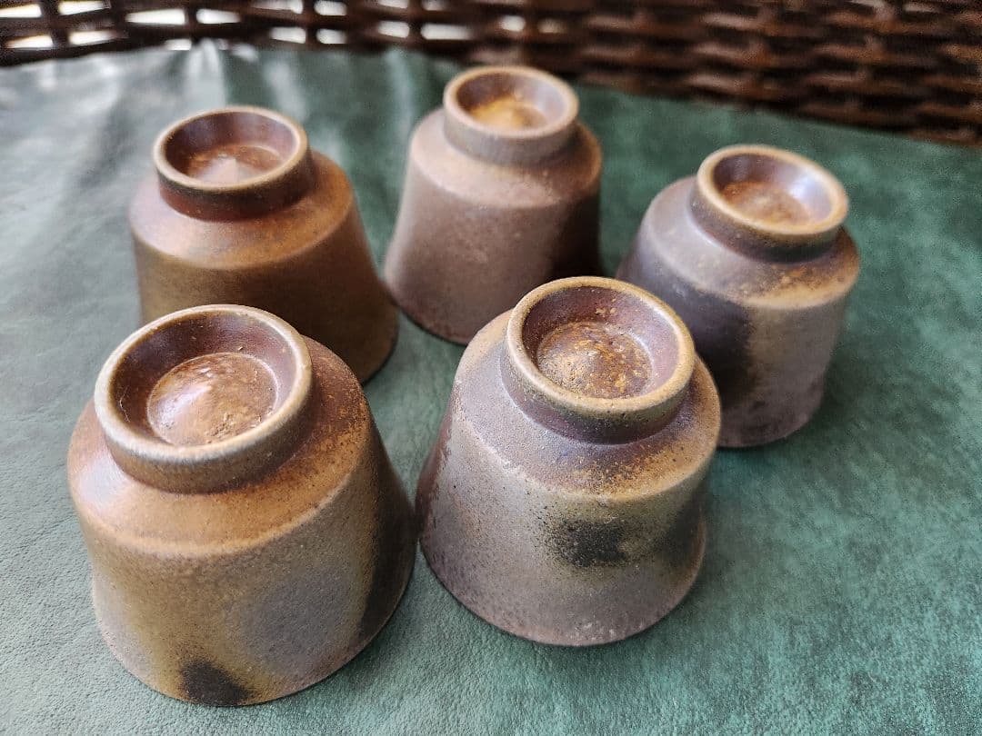 備前焼　松園　宝瓶　茶器　揃　未使用