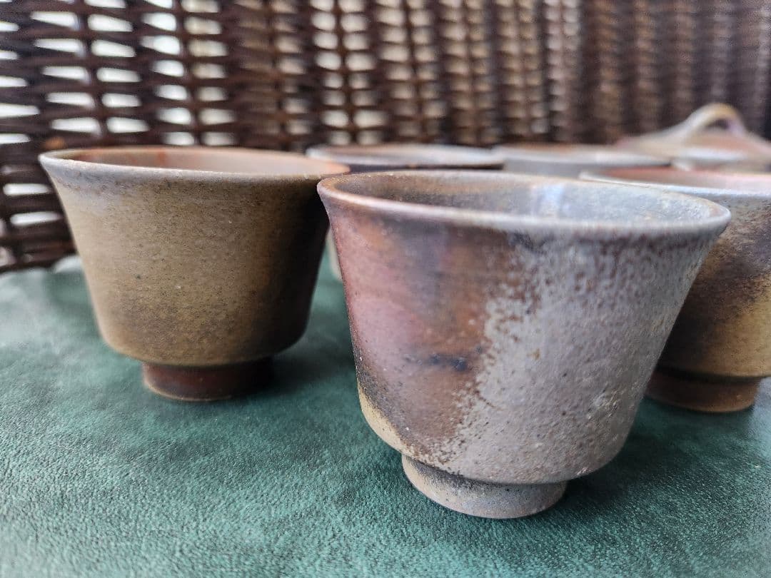 備前焼　松園　宝瓶　茶器　揃　未使用