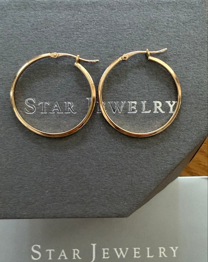 スタージュエリー ✨k10⭐︎フープピアスGOLD✨ギャランティカード有