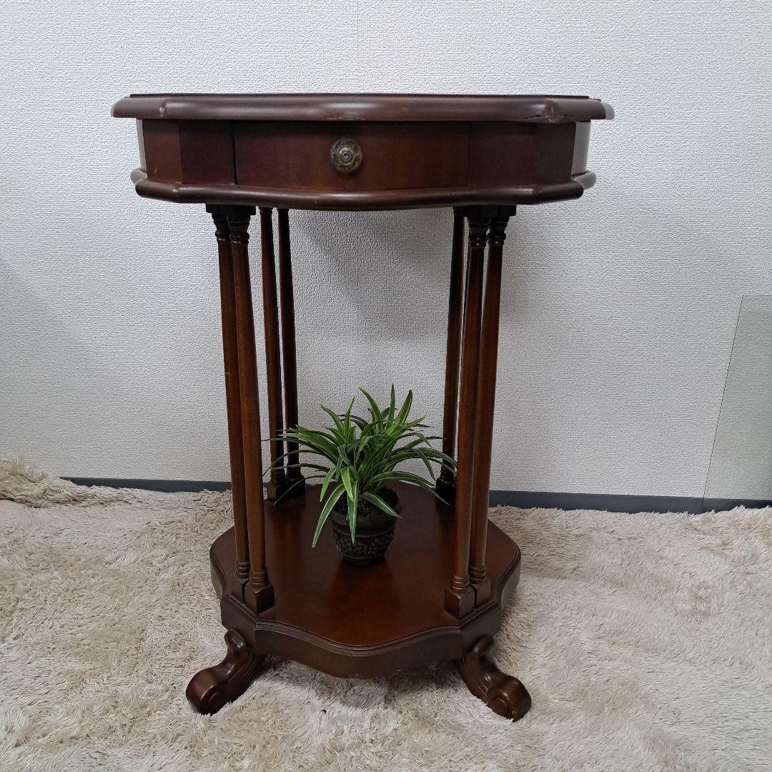 ♡イタリア 象嵌 丸テーブル 花台 サイドテーブル アンティーク調♡