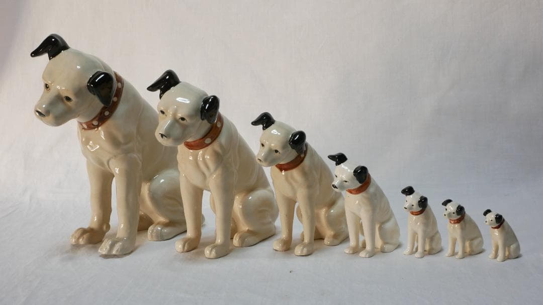 ビクター犬　ニッパー君　陶器置物　7匹　ビンテージ