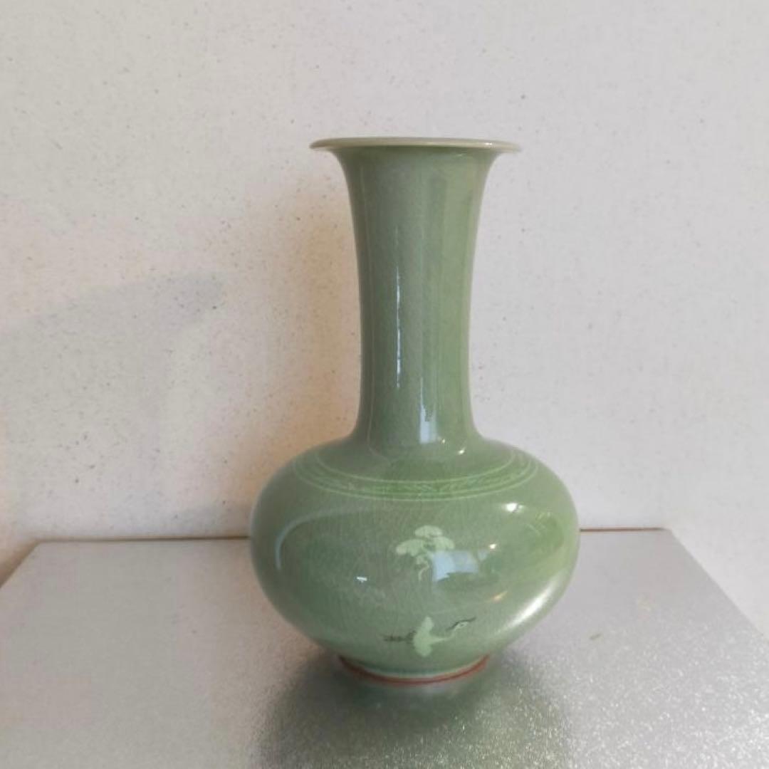 【未使用品】韓国陶窯　金正黙　東谷　花器　花瓶　箱付
