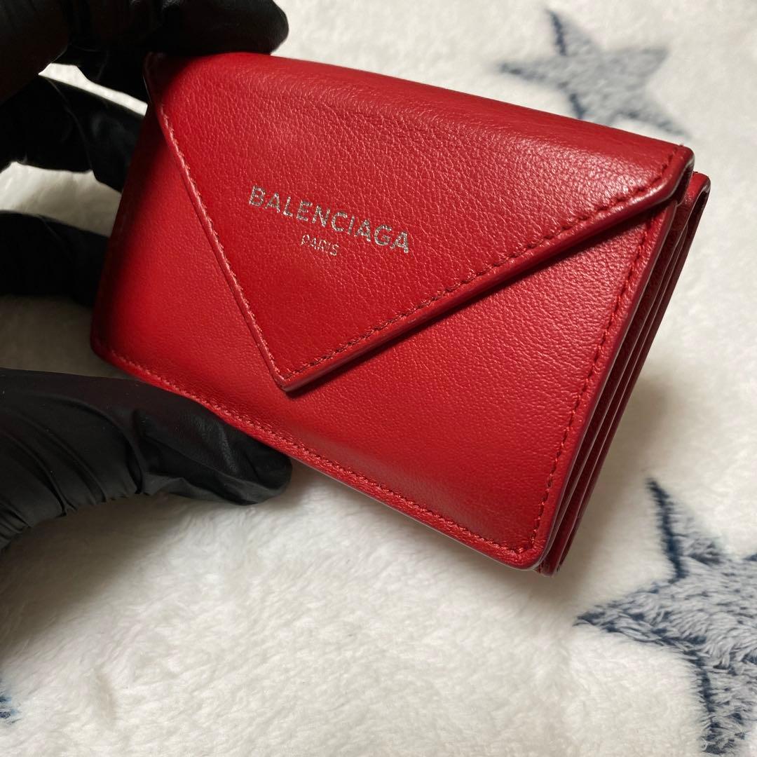 BALENCIAGA レッド 三つ折り財布