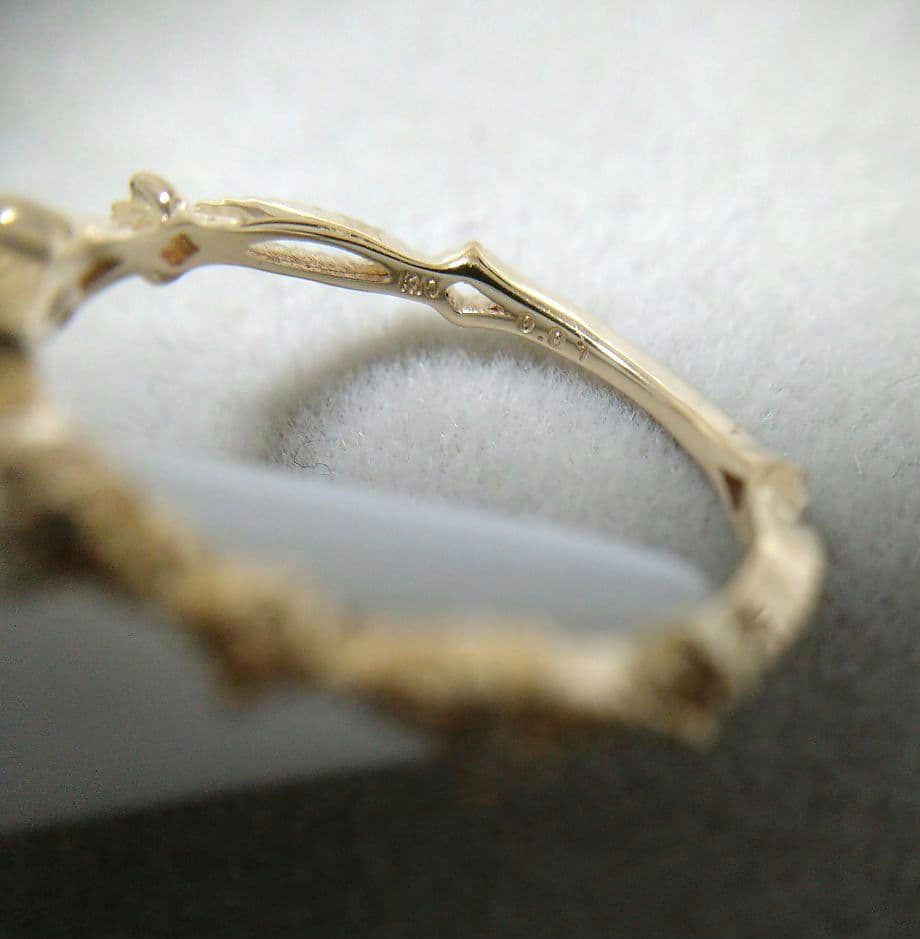 【美品】NOJESS K10 レース ダイヤモンド ピンキーリング 3号