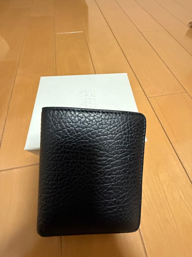 Maison Margiela ブラックレザー二つ折財布