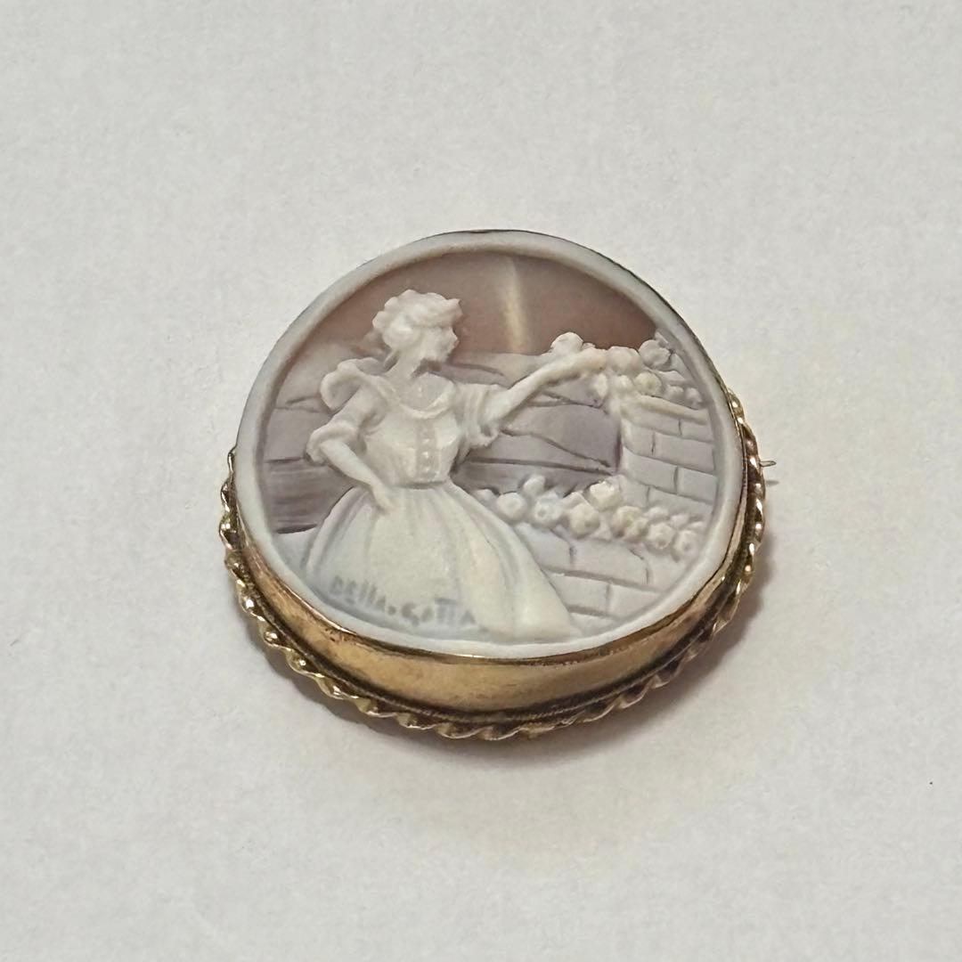 イタリア　カメオ　K12 ブローチ　ペンダントトップ　ネックレス