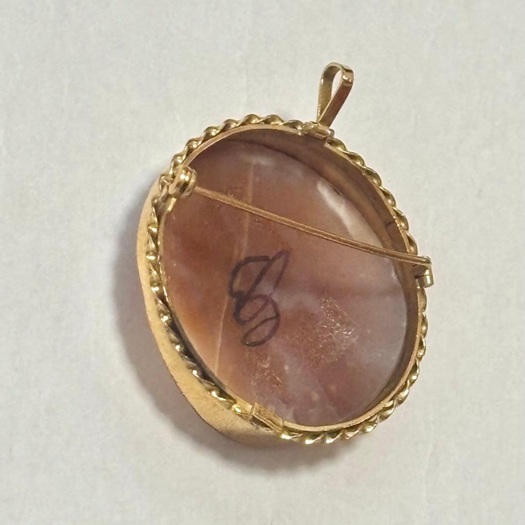 イタリア　カメオ　K12 ブローチ　ペンダントトップ　ネックレス