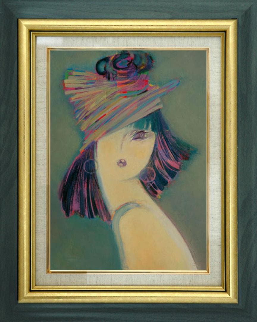 油絵 絵 絵画 インテリア 額付(銀) F4-051613 人物 女性像