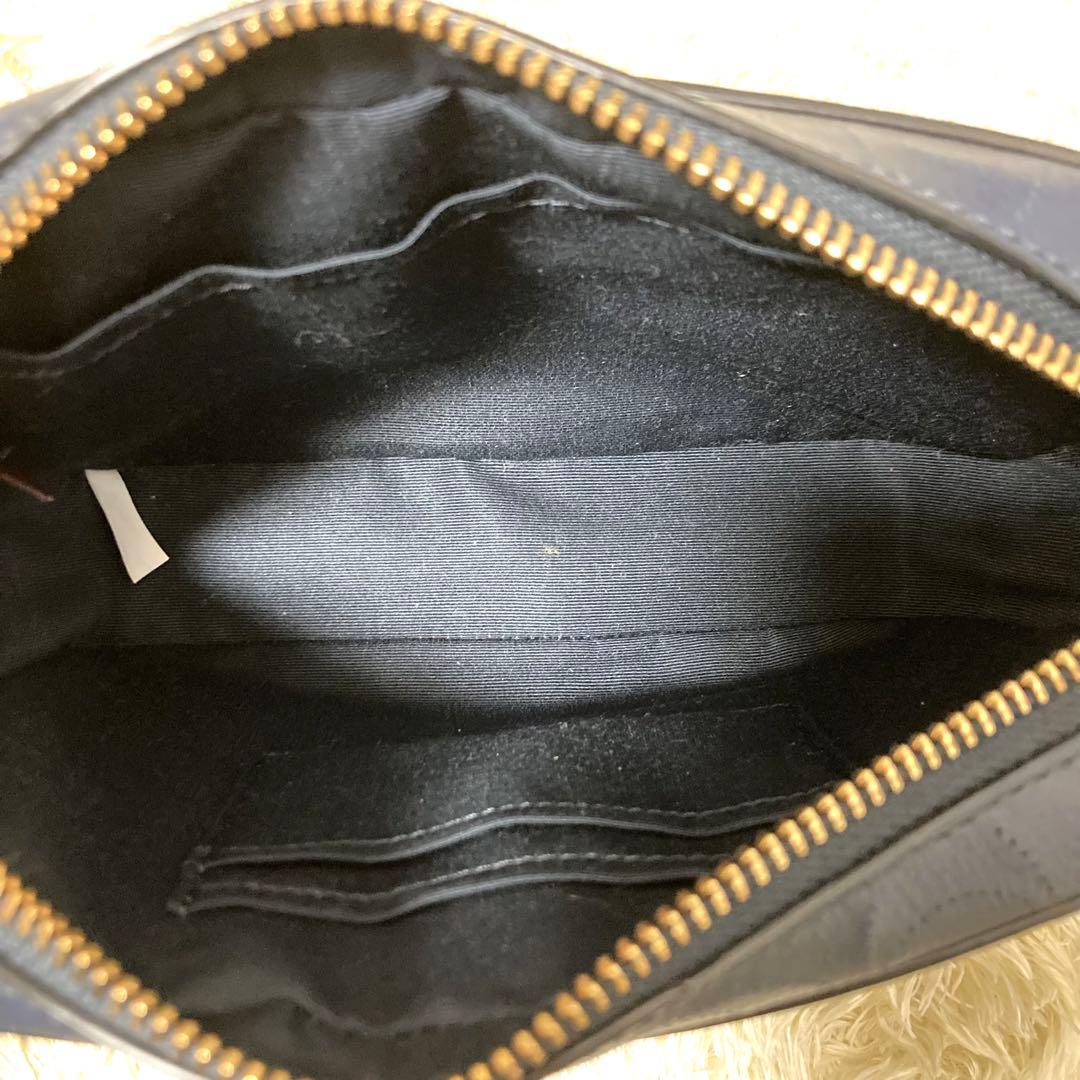 【極美品】COACH コーチ カメラバッグ レザー ネイビー シグネチャー