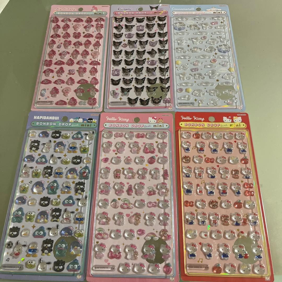 サンリオ　ミニ　ボンボンドロップシール　6枚　正規品