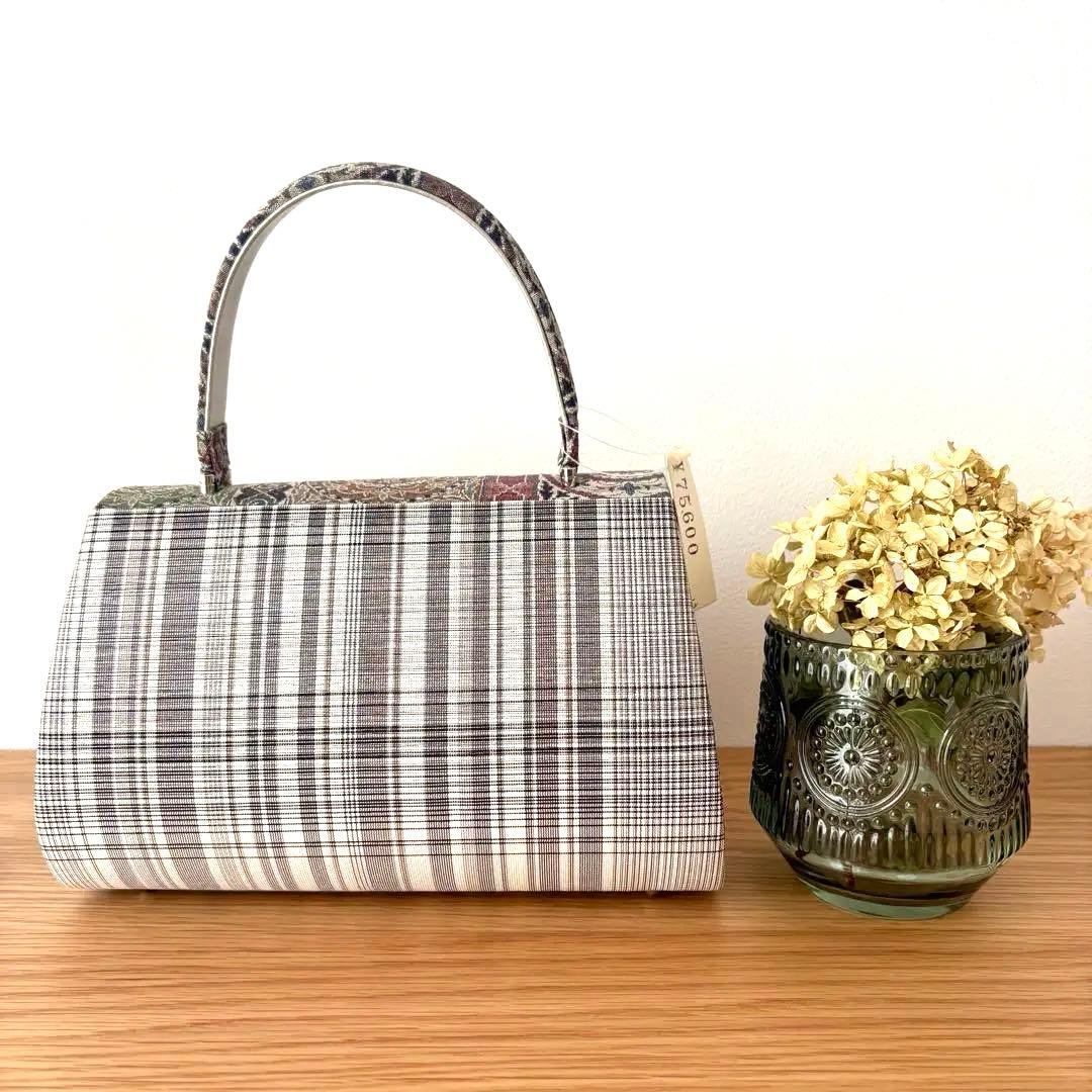 【新品未使用】 まわた紬 絹100% 和装用バッグ 真綿紬シルク