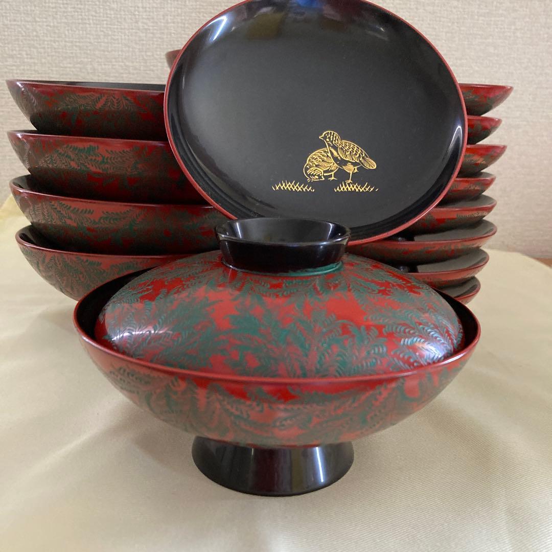 輪島塗り　蓋付き椀 10客セット