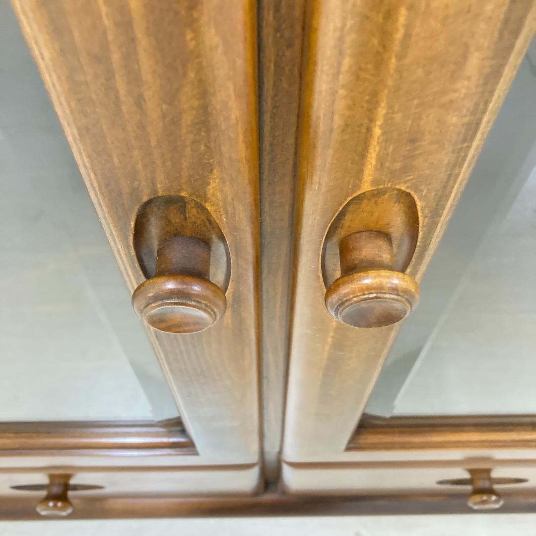 【オールドカリモク】ガラスキャビネット　サイドボード