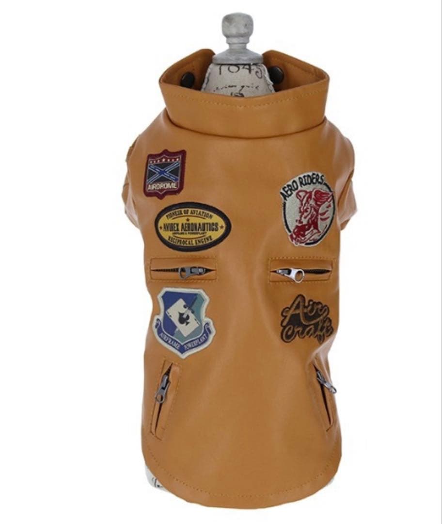 【新品未使用】犬用 ペット用 AVIREX パッチドライダースジャケット FBS