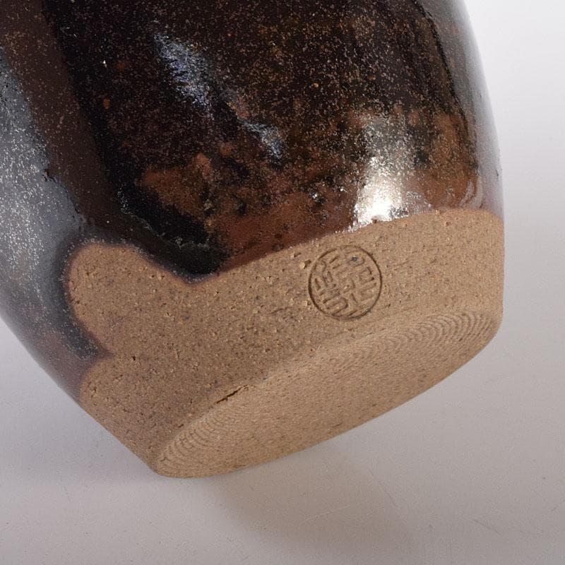 茶道具　松本鐵山造　大名物　鎗鞘肩衝写　茶入　仕覆付　共箱　V　7569