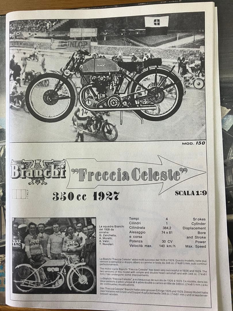 Bianchi Freccia Celeste 350cc イタリア プラモデル