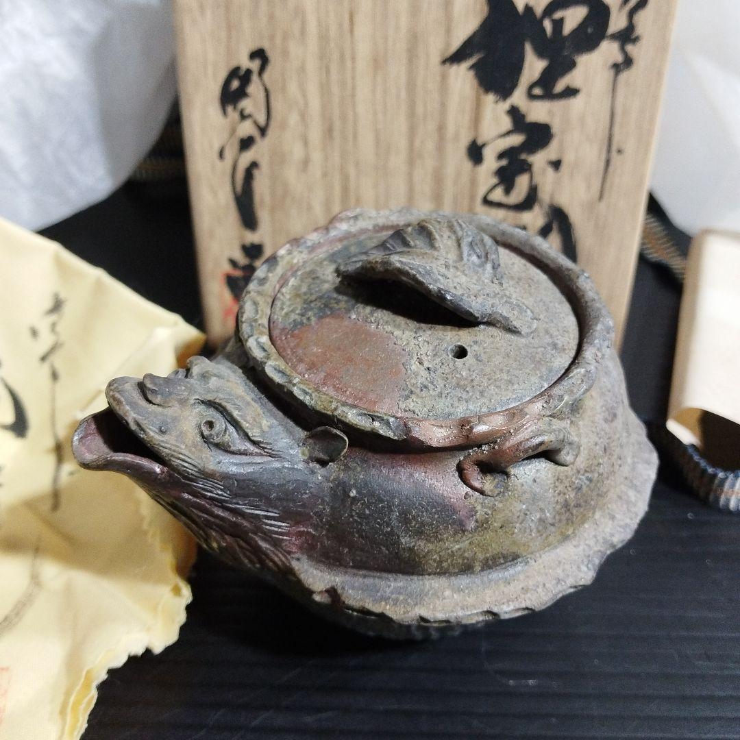 【希少】備前焼　狸宝瓶　木箱付き