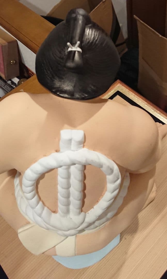 稀少 作家名有 博多人形 土俵入り 陶器製 横綱 フィギュア 約30cm