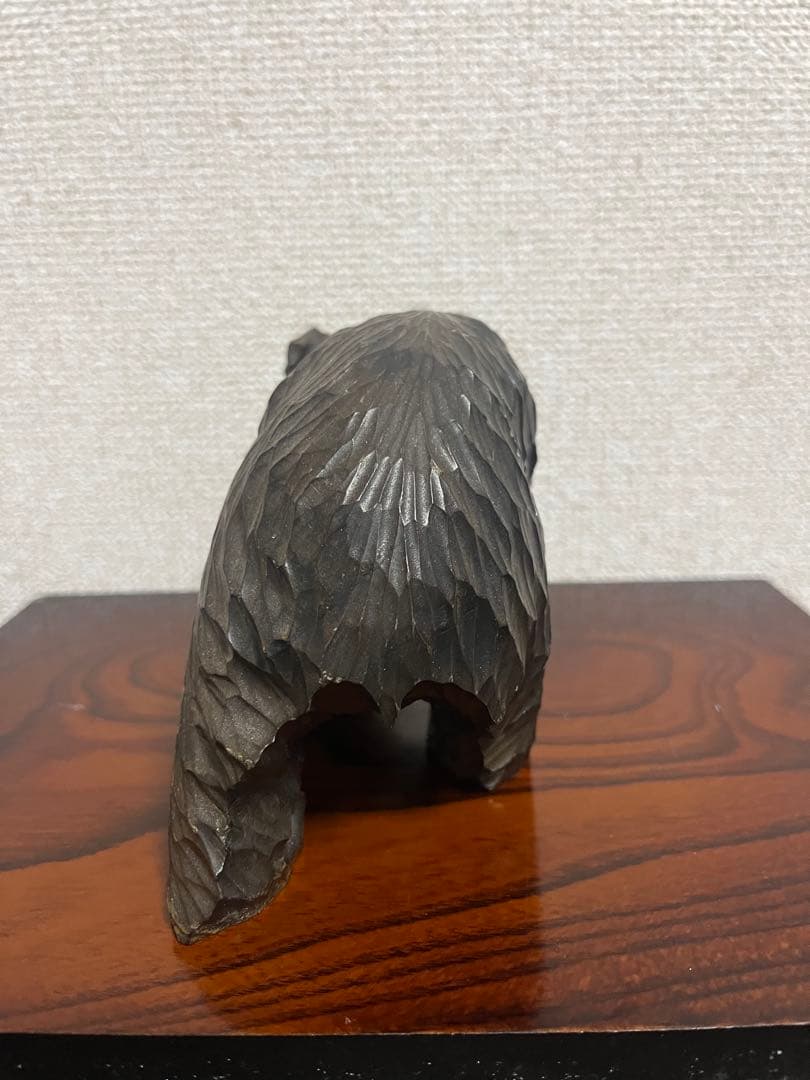 70年物！【昭和レトロ】木彫り熊　民芸品　置物　彫刻　大•小　2体セット
