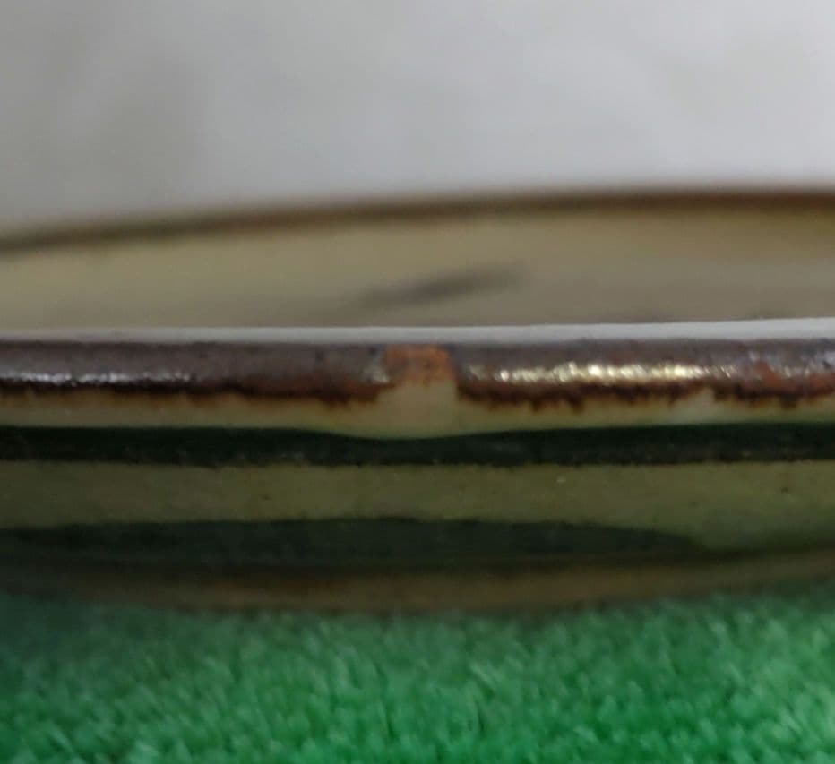 【富本憲吉自作】土焼鉄描銅彩葡萄模様皿 3枚セット 1930年作