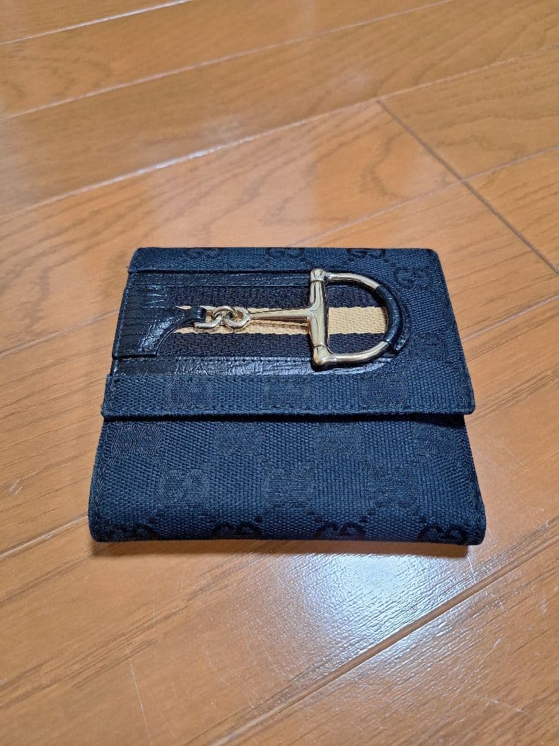 ✨未使用展示品✨　GUCCI ミニ財布　ホースビット　ジャガード　シマ　GG