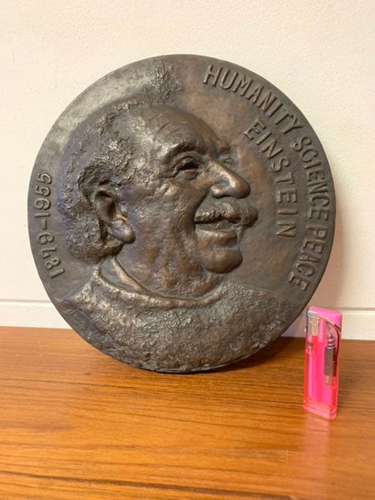 レリーフ　アインシュタイン　Einstein 作家物　サインあり　アイアン