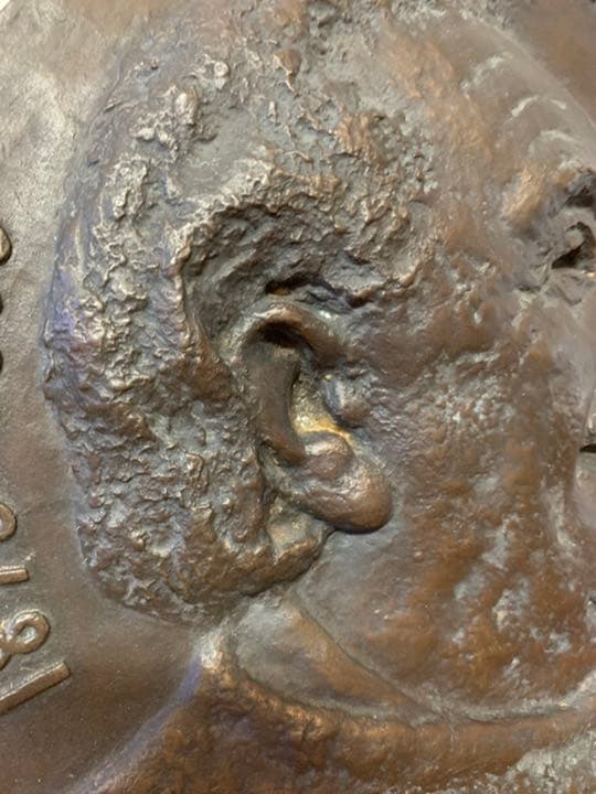 レリーフ　アインシュタイン　Einstein 作家物　サインあり　アイアン
