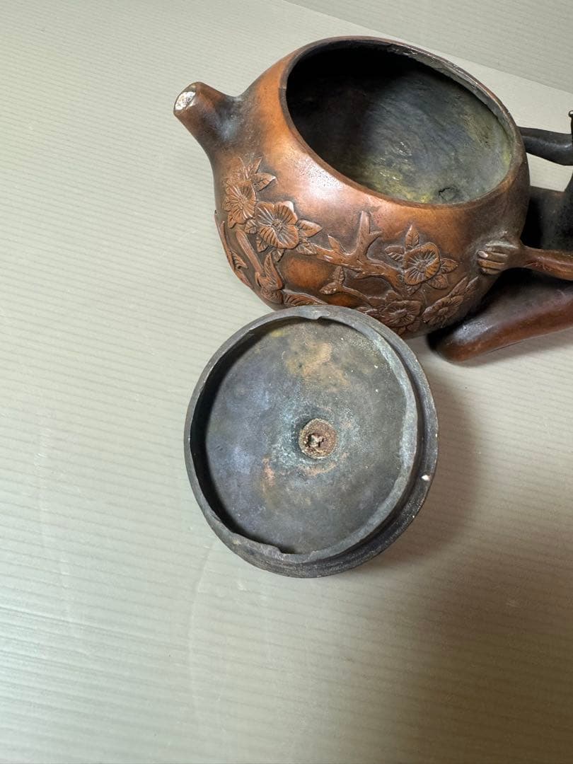 2856 中国骨董　大清乾隆銘　純銅製　聖女　急須　時代物