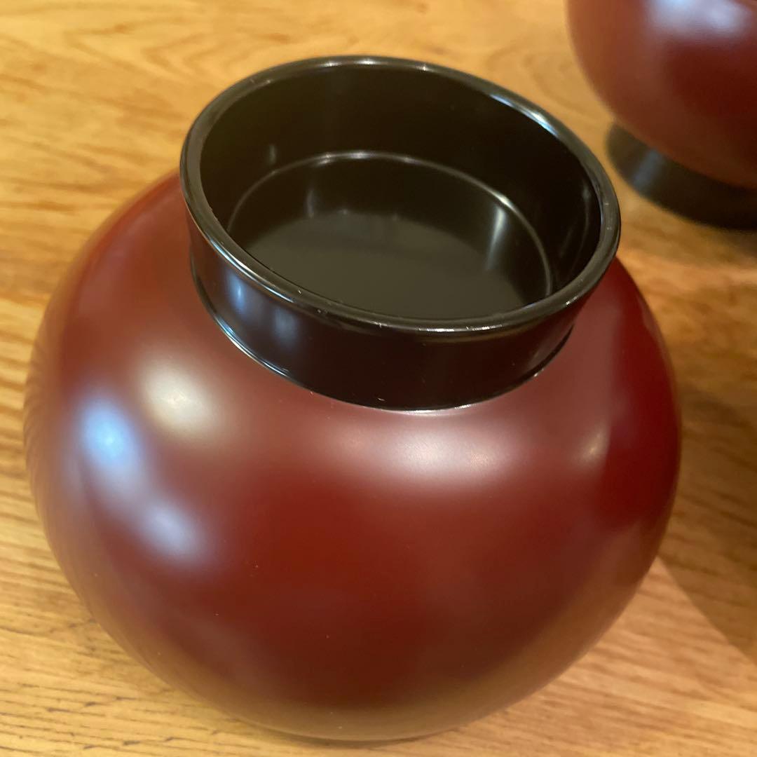 越前塗り　古代朱　どんぶり　5セット