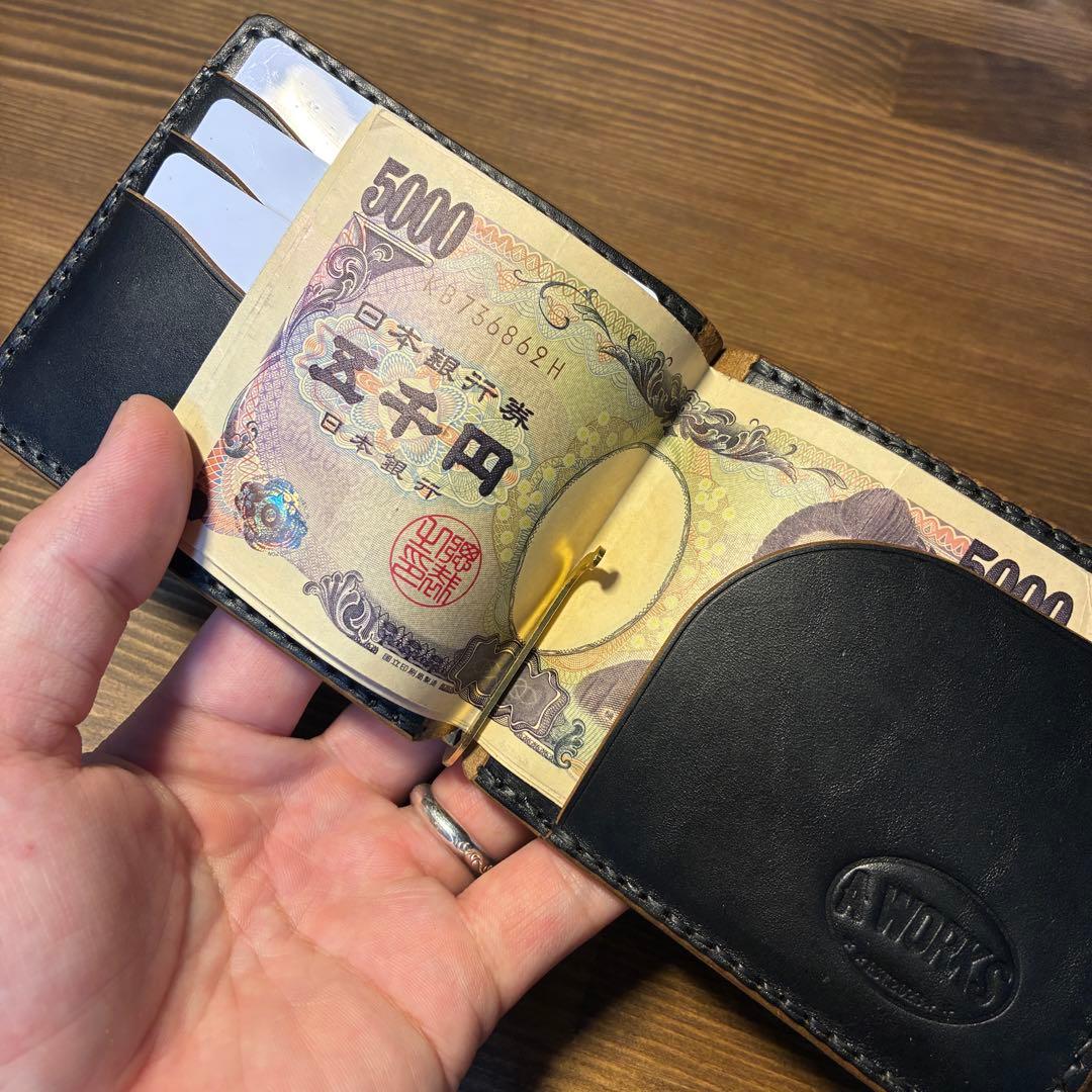 マネークリップ　MARYAM社　ホースバット　丘染め　茶芯　トラッカーウォレット