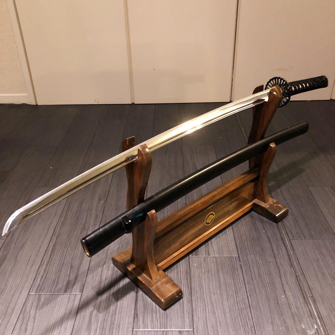 専用　本格模造刀　居合刀　樋入り刀身　黒拵え　亜合金刀身