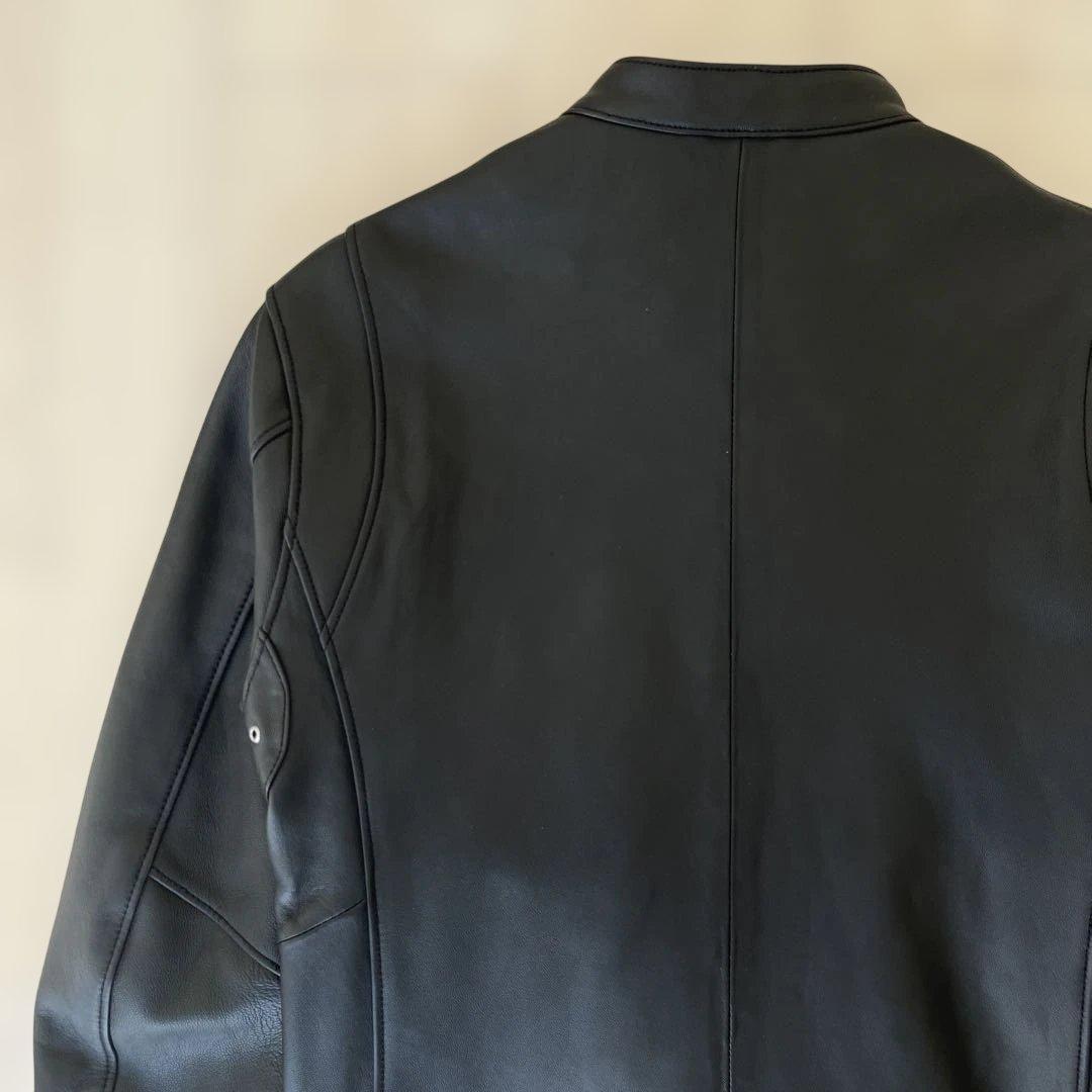 極美品 BEAUTY&YOUTH シングルレザー ライダース L ブラック