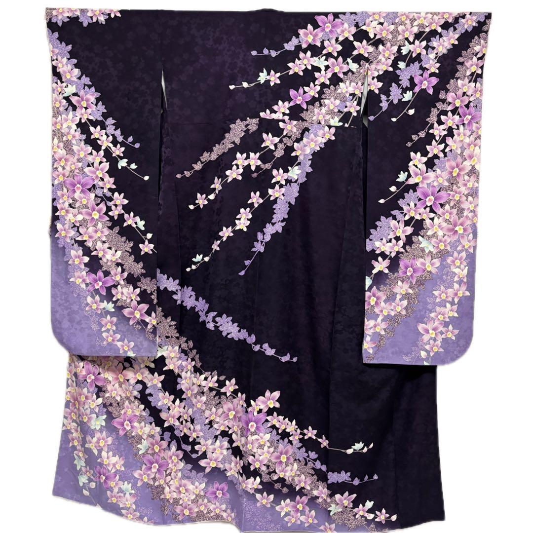 【正絹本振袖 7点セット】人気オトナカラー 身丈163 中古品