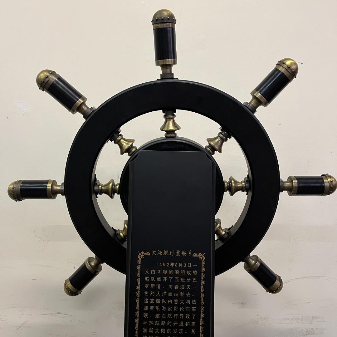 157 船舵 舵輪 飾り 高級 装飾 マリン アンティーク 高さ115㎝