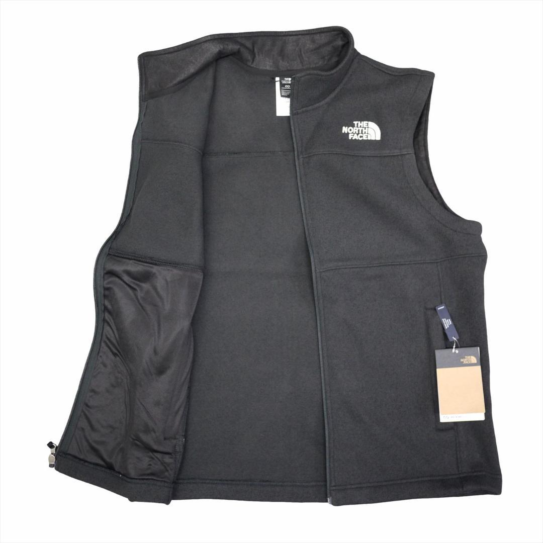 US限定 新品 ノースフェイス フルジップ ベスト L 肉厚 ニット 裏フリース