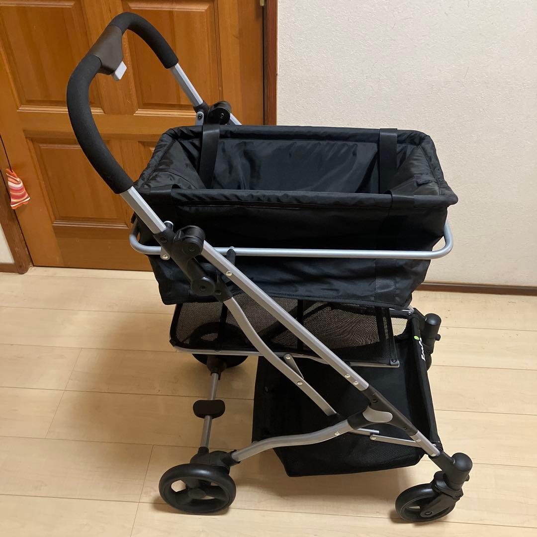 折りたたみ式ショッピングカート 黒