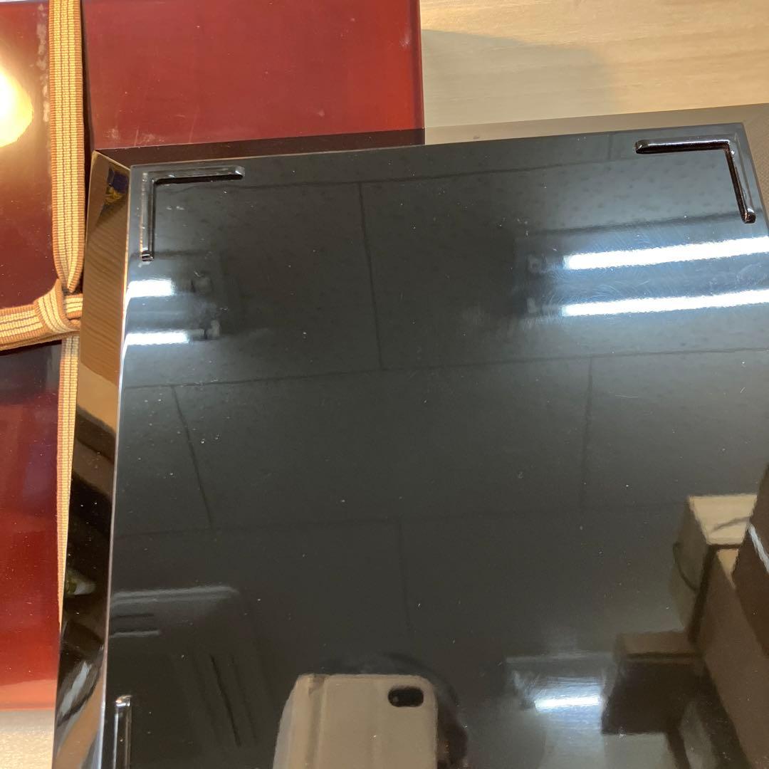 茶道具　盆　漆器　黒塗　盆　漆塗り共箱　N6KOB