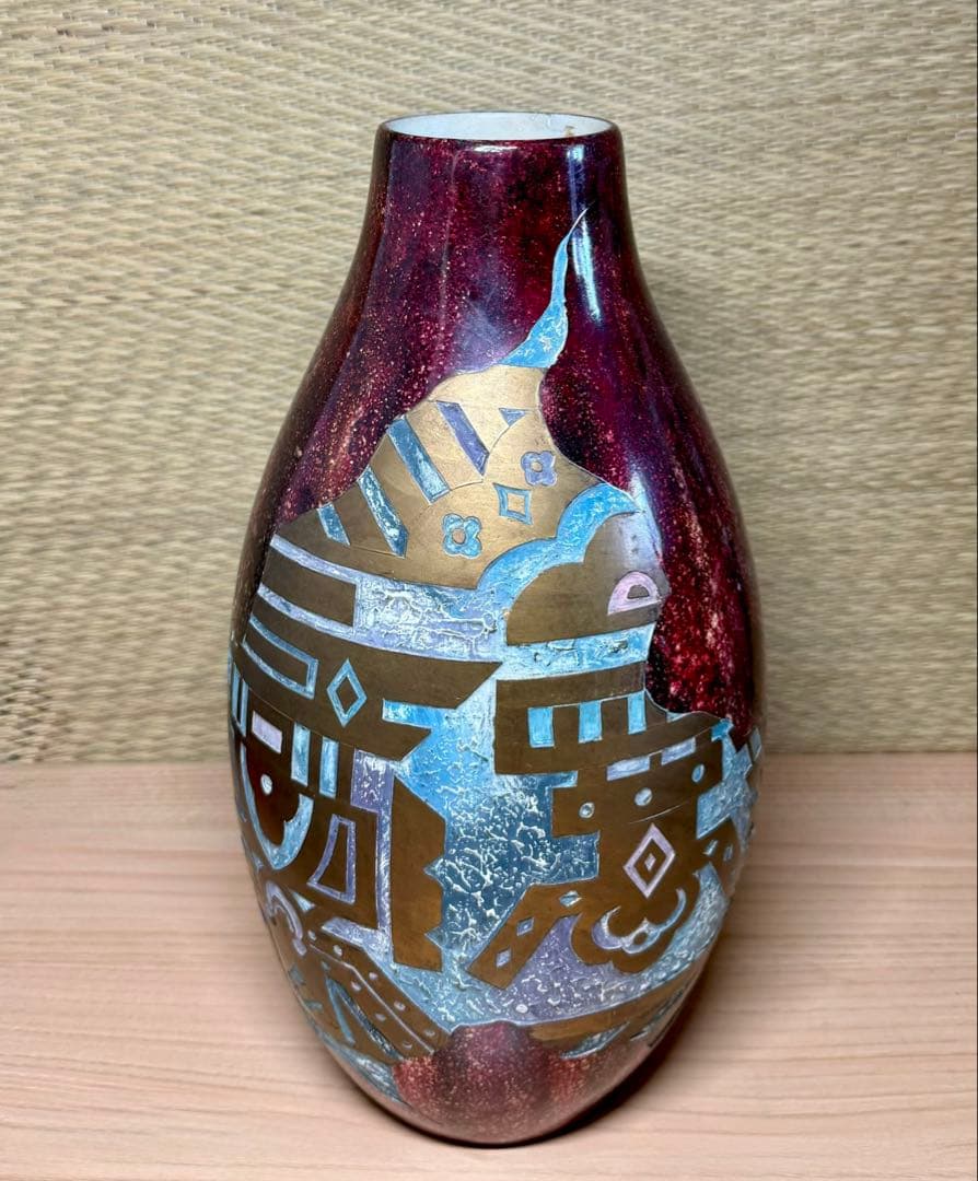 大型 花瓶 フラワーベース 花器 花入 陶芸 工芸品 レトロ アンティーク
