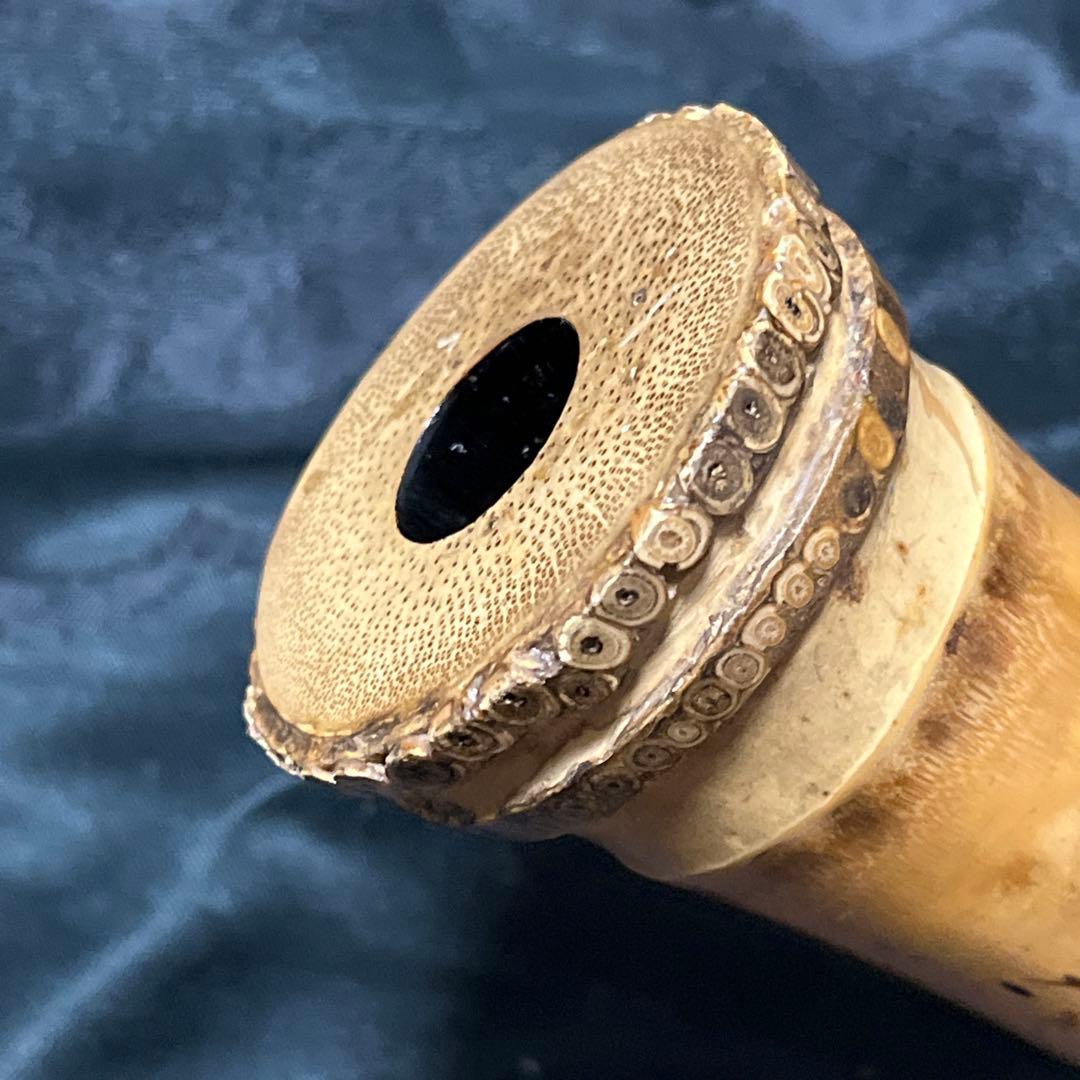 尺八 琴古流 在銘 竹治 1尺5寸管 中継ぎ 籐巻き銀三線 【音出し確認済み】