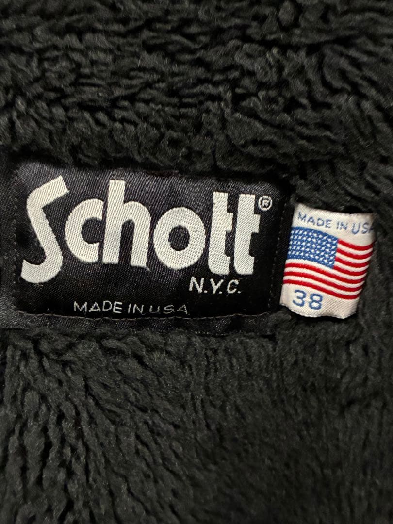 SCHOTT シングルライダースジャケット 38 ボアライナー付き アメリカ製