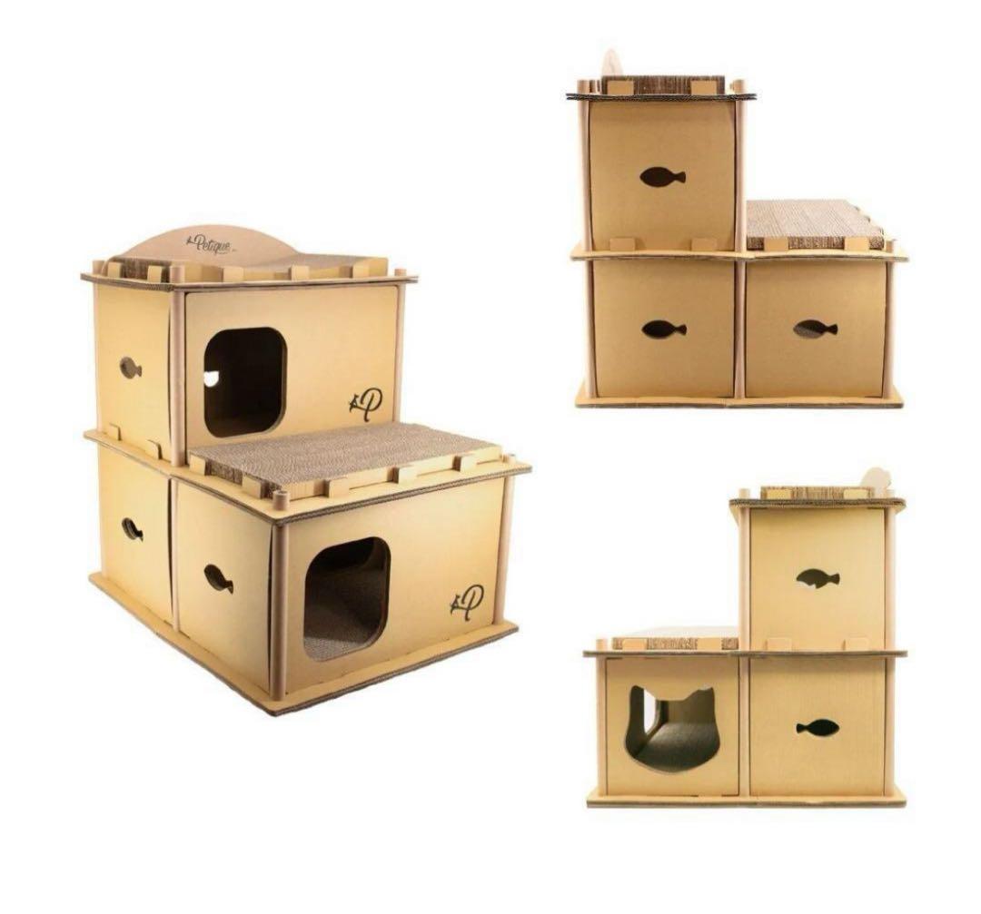 展示品　訳あり品 ペティーク ヴィラ キャットハウス キャットタワー 爪とぎ