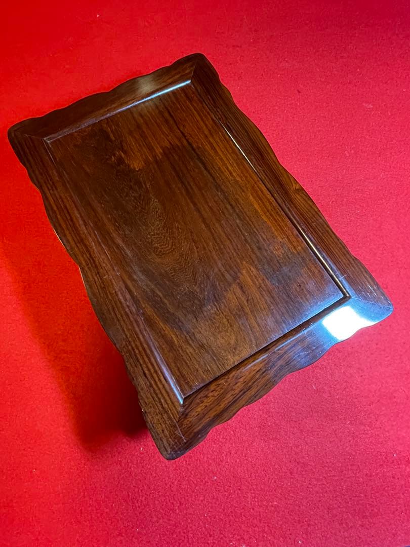 【墨研】古玩 硯箱14◆紫檀長方硯箱◆未使用品◆文房四宝 文人趣味 文箱 唐木