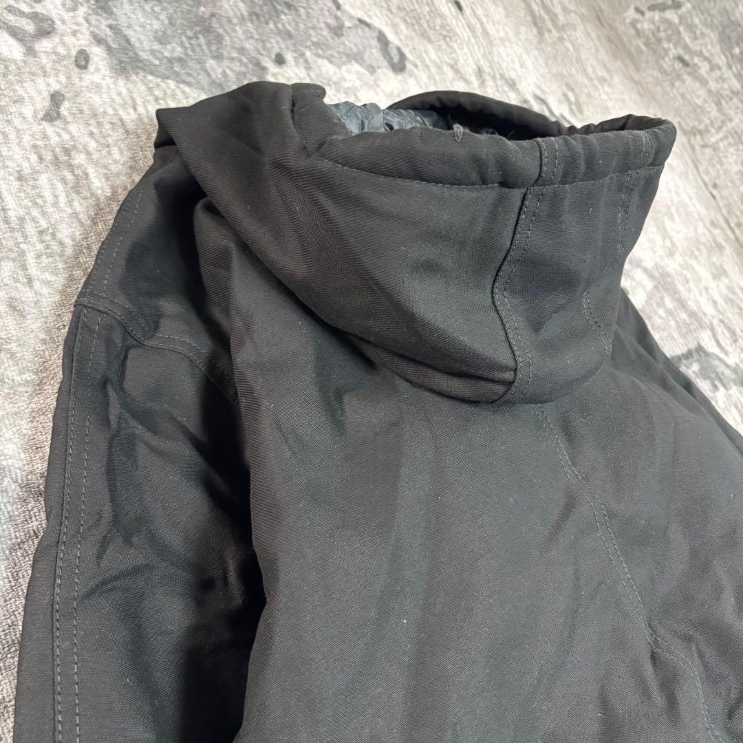 Carhartt フーディ Mサイズ キルティング レザーロゴ リワーク Y2K
