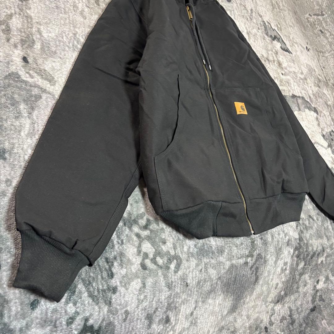 Carhartt フーディ Mサイズ キルティング レザーロゴ リワーク Y2K