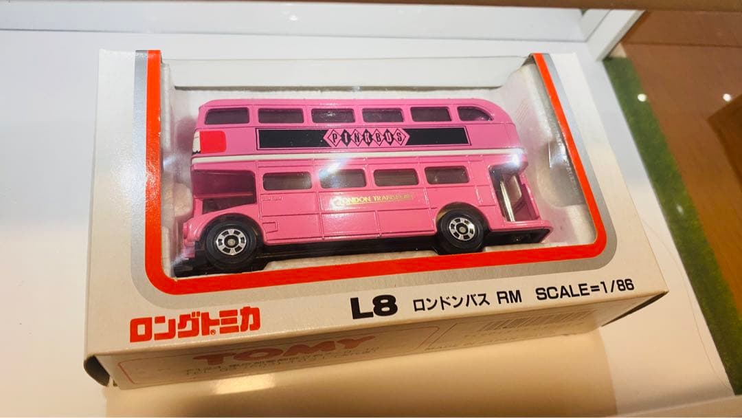 【超レア】ロングトミカL8-2-8 ロンドンバスＲＭ　希少ピンクカラー 日本製