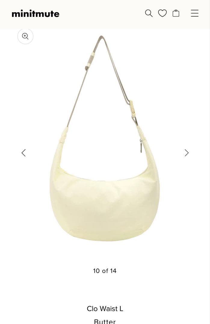 新品　minitmute ミニットミュートClowaistバッグ　butter
